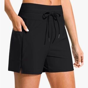 G Gradual Black High Waisted Board Shorts with Pockets Size XL